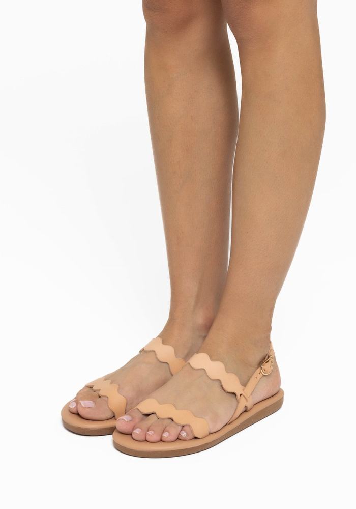 Beige Ancient Greek Sandals Afros Women Back-Strap Sandals | INT63ZS