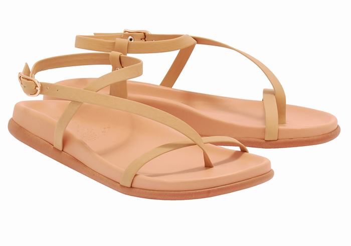 Beige Ancient Greek Sandals Aimilia Women Back-Strap Sandals | IWM4263HI