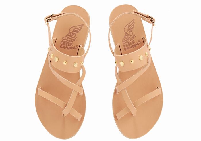 Beige Ancient Greek Sandals Alethea Bee Women Back-Strap Sandals | NJO7635UY