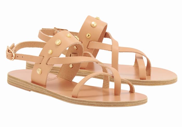 Beige Ancient Greek Sandals Alethea Bee Women Back-Strap Sandals | NJO7635UY