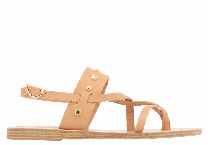 Beige Ancient Greek Sandals Alethea Bee Women Back-Strap Sandals | NJO7635UY