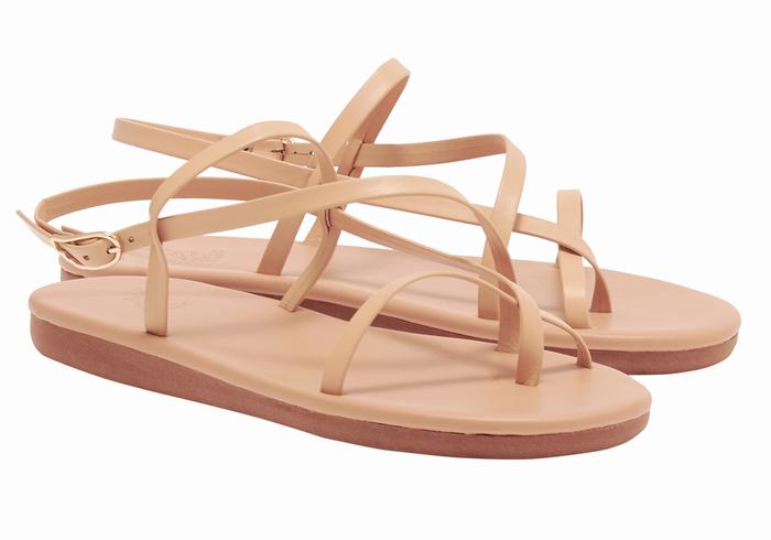 Beige Ancient Greek Sandals Alethea Women Back-Strap Sandals | XHF7322UZ