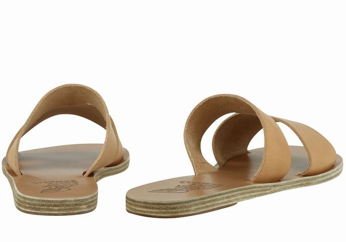 Beige Ancient Greek Sandals Apteros Women Slide Sandals | RCG291OC