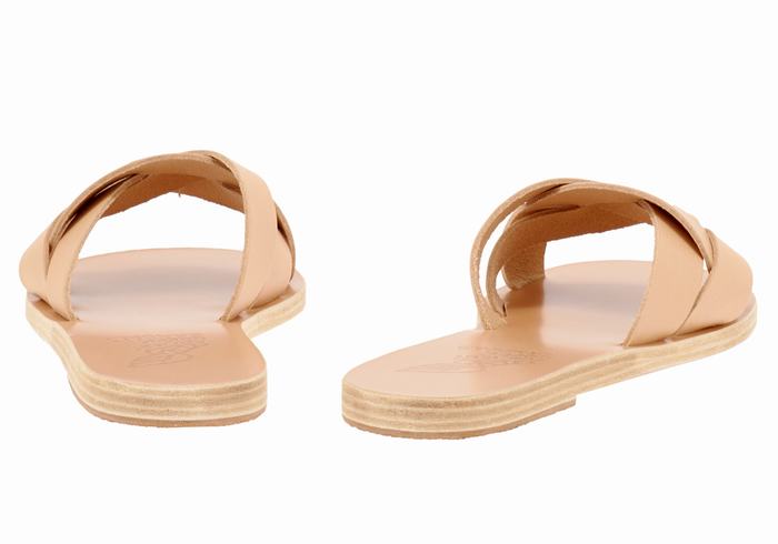 Beige Ancient Greek Sandals Arachne Women Slide Sandals | AZQ6877KI