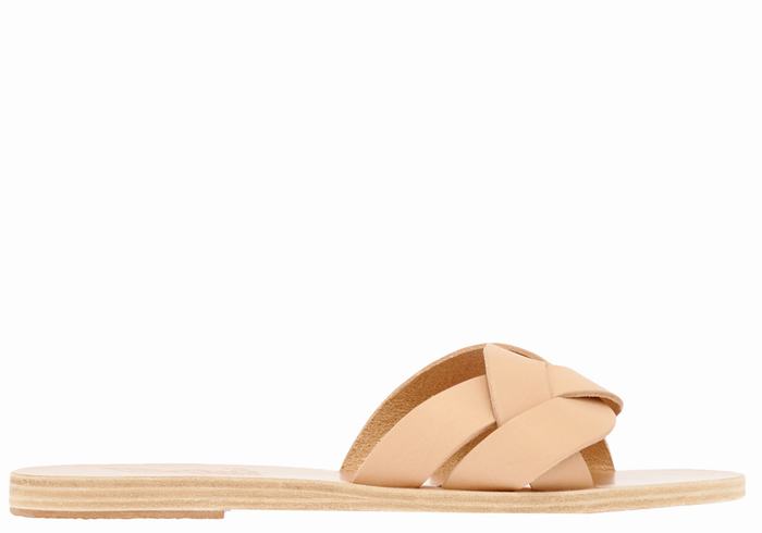 Beige Ancient Greek Sandals Arachne Women Slide Sandals | AZQ6877KI