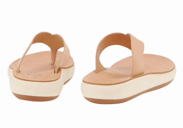 Beige Ancient Greek Sandals Charys Comfort Women Flip Flops | HIP8741FY