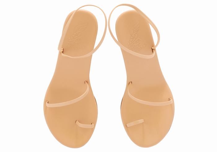 Beige Ancient Greek Sandals Chora Mid Women Wedge Sandals | ZRU4431KX