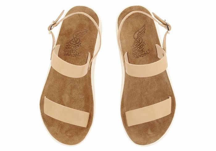 Beige Ancient Greek Sandals Clio Comfort Women Casual Sandals | PPV3318ND