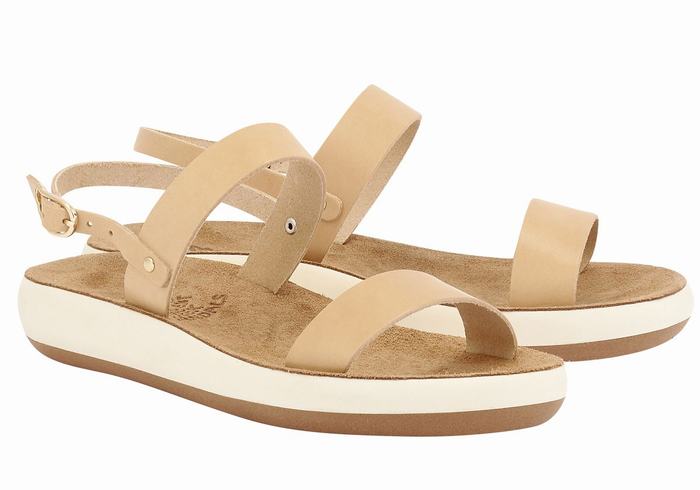 Beige Ancient Greek Sandals Clio Comfort Women Casual Sandals | PPV3318ND