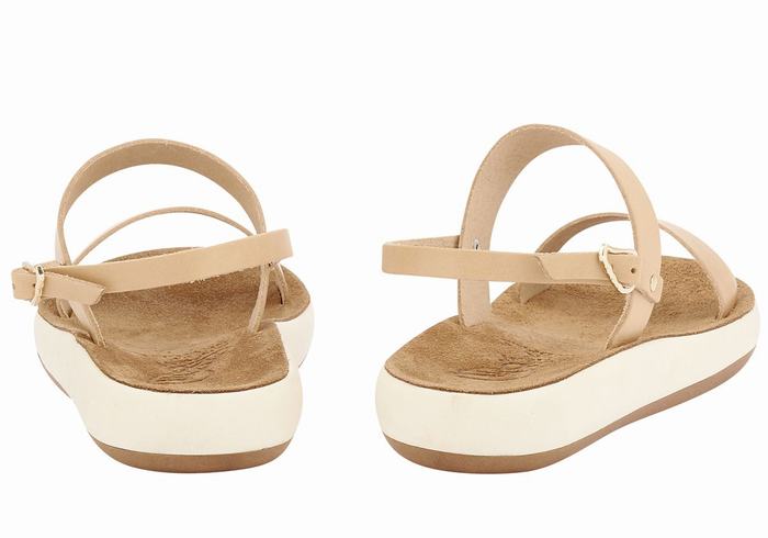 Beige Ancient Greek Sandals Clio Comfort Women Casual Sandals | PPV3318ND