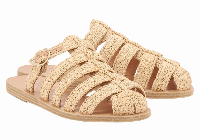 Beige Ancient Greek Sandals Cosmia Women Fisherman Sandals | MEE10044SH