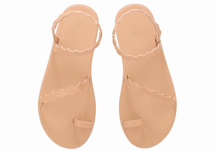 Beige Ancient Greek Sandals Cronos Women Toe-Post Sandals | LXC9182JG