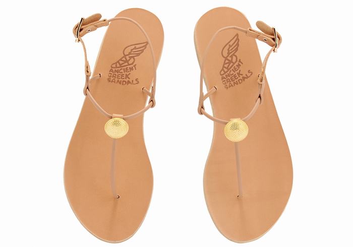 Beige Ancient Greek Sandals Dimitra Flip Flop Women Back-Strap Sandals | HEW7114GU