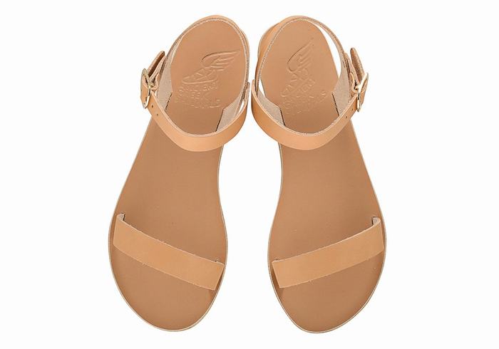 Beige Ancient Greek Sandals Drama New Leather Women Casual Sandals | OOV89HM