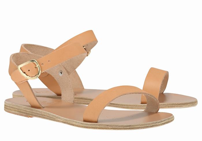 Beige Ancient Greek Sandals Drama New Leather Women Casual Sandals | OOV89HM