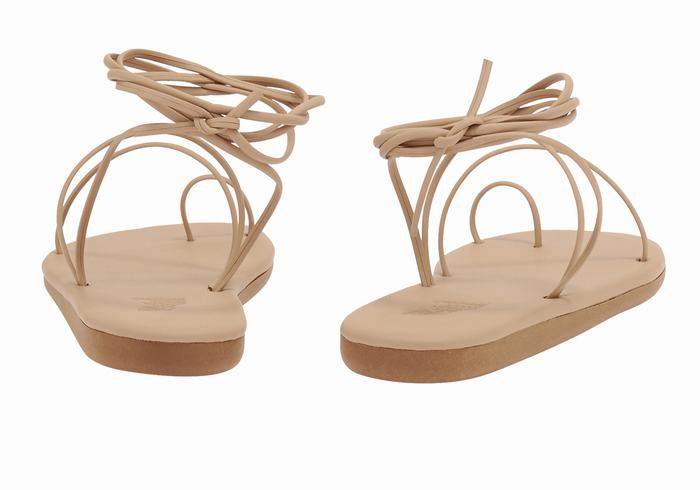 Beige Ancient Greek Sandals Du Women Toe-Post Sandals | MIY5131WW