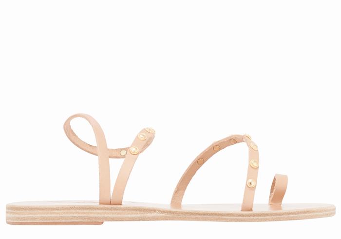 Beige Ancient Greek Sandals Eleftheria Bee Women Toe-Post Sandals | KTE7913QS