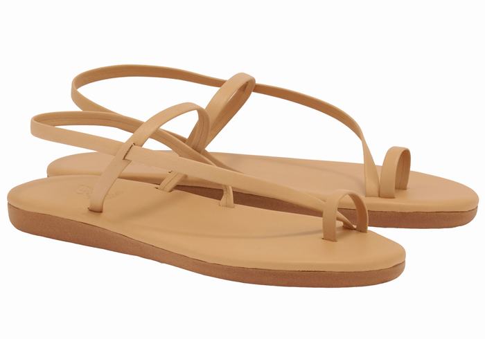 Beige Ancient Greek Sandals Euterpe Women Toe-Post Sandals | MFC1872GB