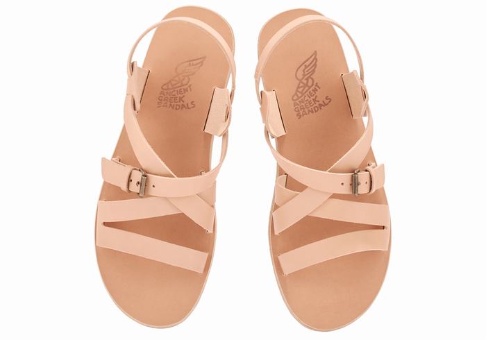 Beige Ancient Greek Sandals Hercules Leather Men Casual Sandals | VMG9143MD