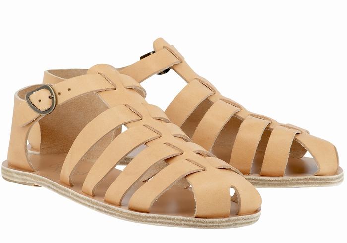 Beige Ancient Greek Sandals Homer Men Fisherman Sandals | UVO8751DF