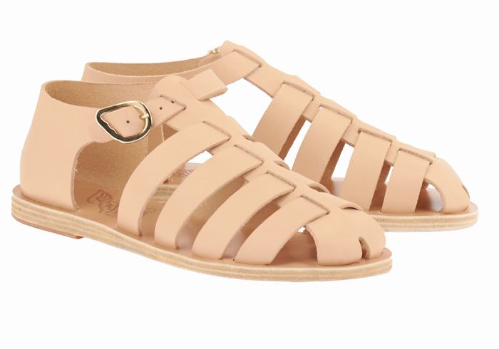 Beige Ancient Greek Sandals Homeria Leather Women Fisherman Sandals | XSI7286AV