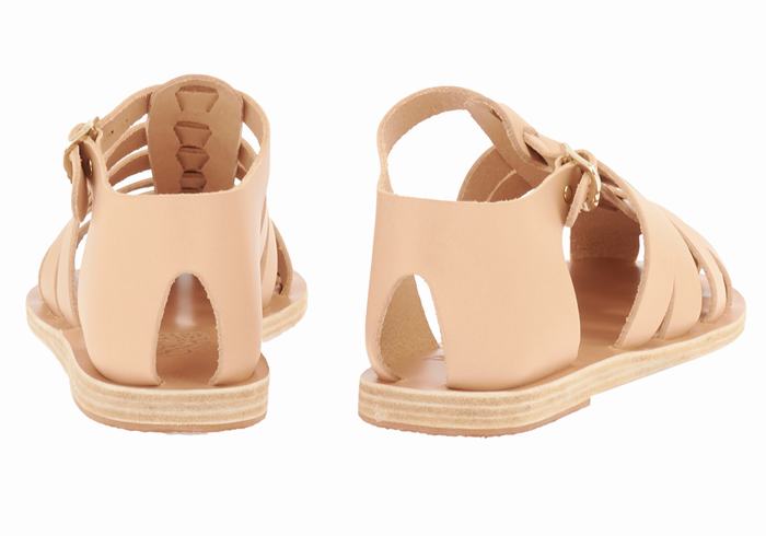 Beige Ancient Greek Sandals Homeria Leather Women Fisherman Sandals | XSI7286AV