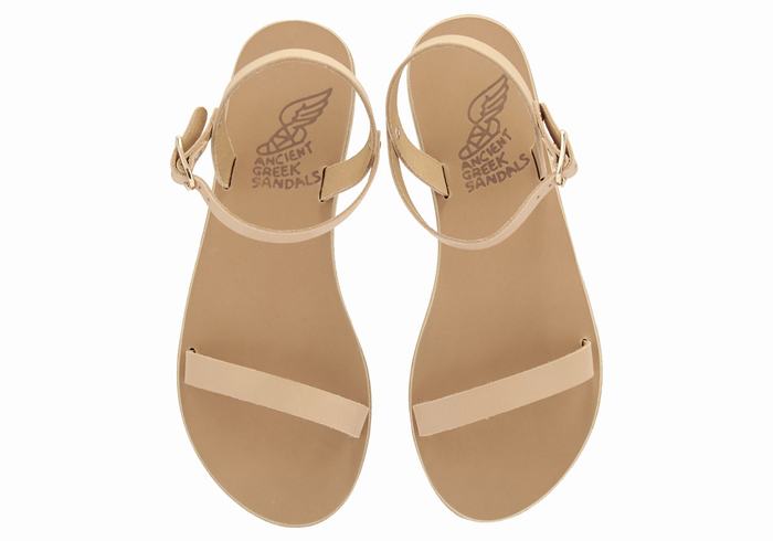 Beige Ancient Greek Sandals Irida Leather Women Back-Strap Sandals | JQK6484UC