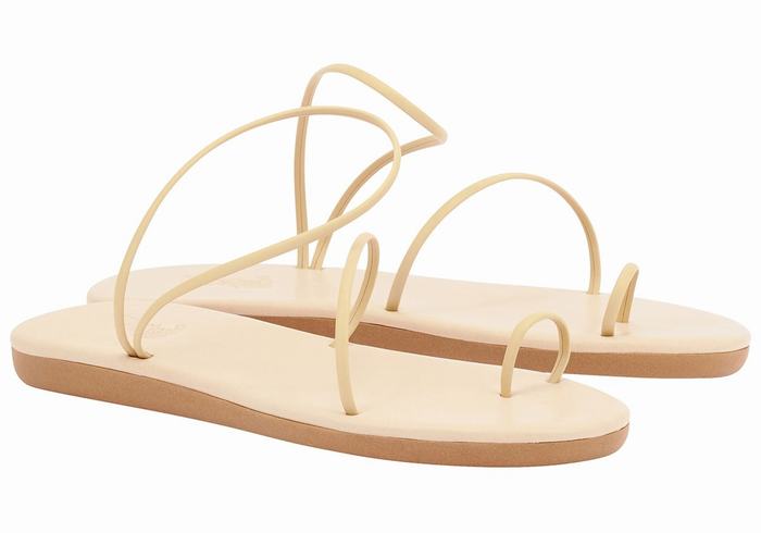 Beige Ancient Greek Sandals Kansiz Women Toe-Post Sandals | QVI2180WI