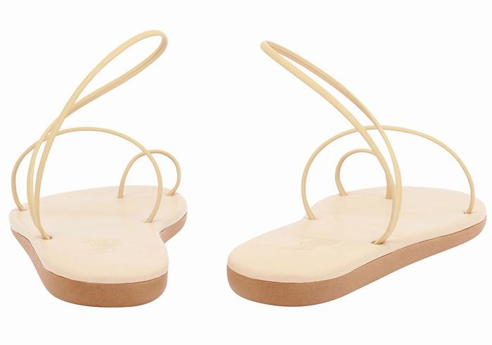 Beige Ancient Greek Sandals Kansiz Women Toe-Post Sandals | QVI2180WI