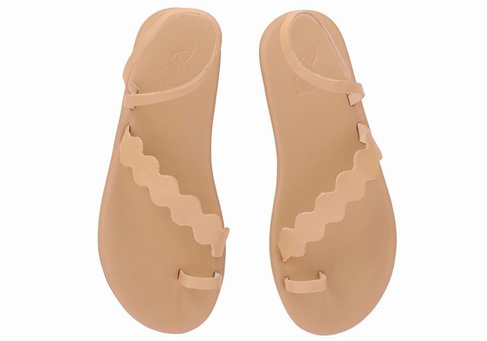 Beige Ancient Greek Sandals Koralia Women Toe-Post Sandals | GYK3927HG