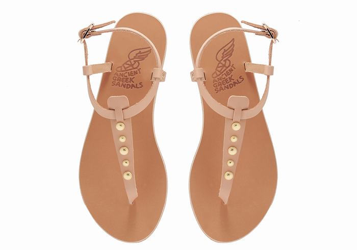 Beige Ancient Greek Sandals Lito Bee Women Back-Strap Sandals | JME3981KI