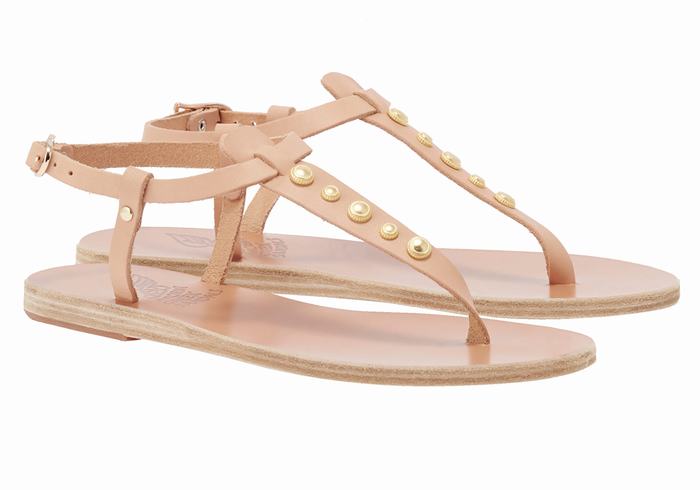 Beige Ancient Greek Sandals Lito Bee Women Back-Strap Sandals | JME3981KI