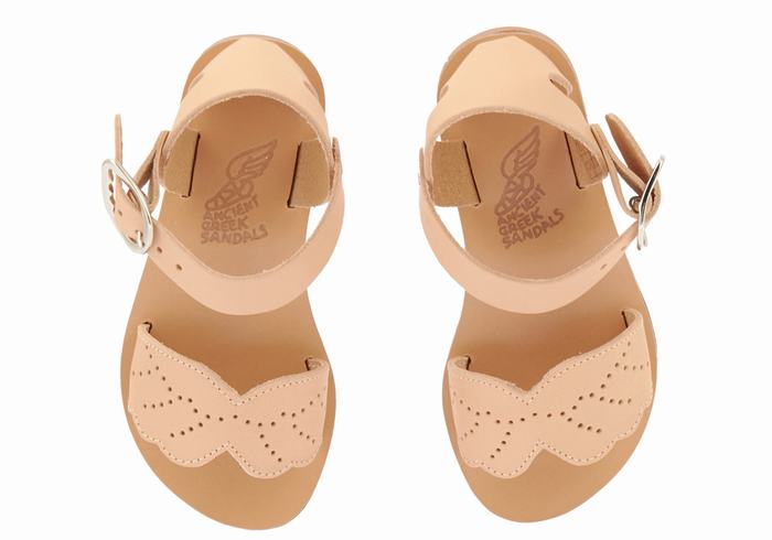 Beige Ancient Greek Sandals Little Andromeda Soft Kids' Casual Sandals | UKM3051FE