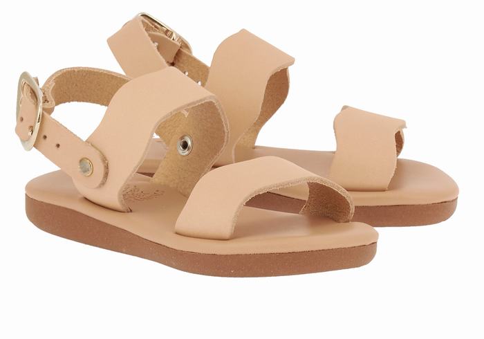 Beige Ancient Greek Sandals Little Calamos Soft Kids' Casual Sandals | XPU146NP