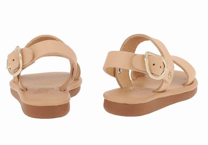 Beige Ancient Greek Sandals Little Calamos Soft Kids' Casual Sandals | XPU146NP