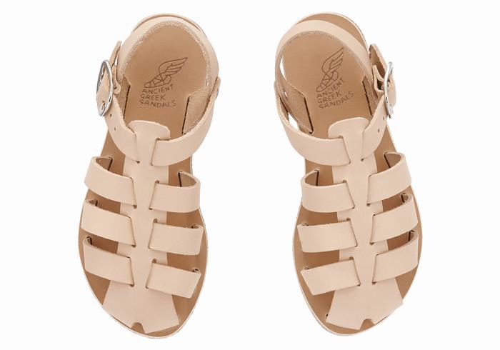 Beige Ancient Greek Sandals Little Ektoras Soft Kids' Fisherman Sandals | DZE9784CC