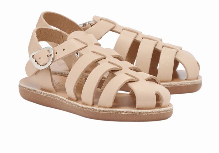 Beige Ancient Greek Sandals Little Ektoras Soft Kids' Fisherman Sandals | DZE9784CC