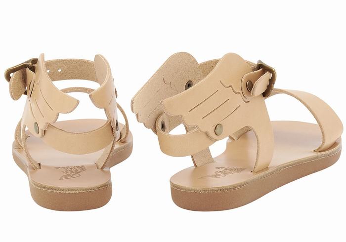 Beige Ancient Greek Sandals Little Ikaria Soft Kids' Casual Sandals | NCH6254SF