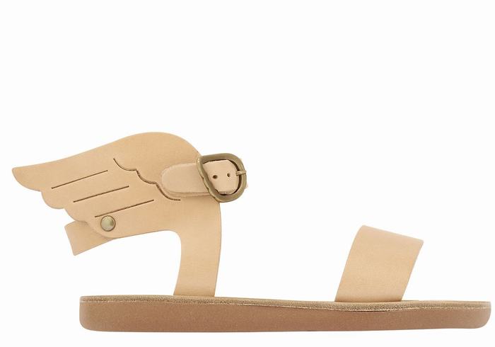 Beige Ancient Greek Sandals Little Ikaria Soft Kids\' Casual Sandals | NCH6254SF