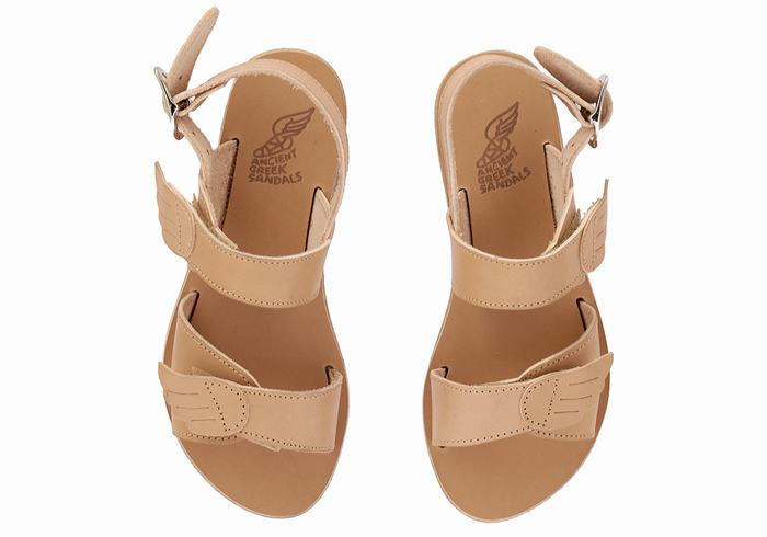 Beige Ancient Greek Sandals Little Iliada Soft Kids' Casual Sandals | YZK1197SO