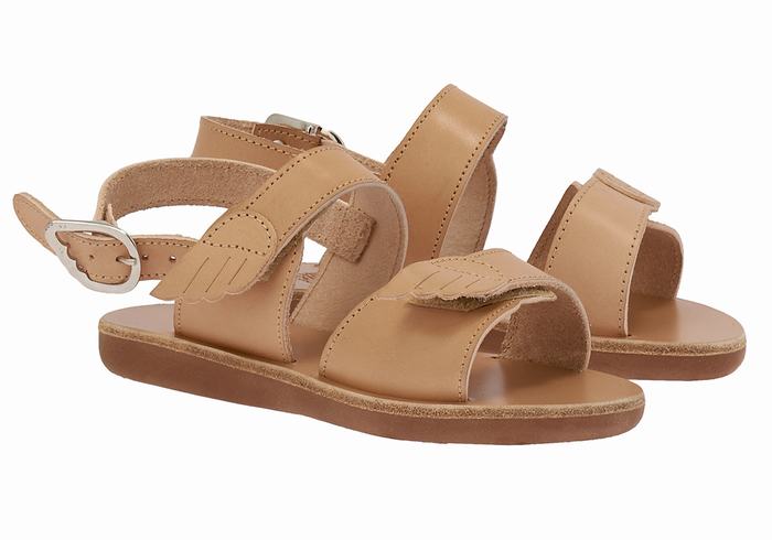 Beige Ancient Greek Sandals Little Iliada Soft Kids' Casual Sandals | YZK1197SO