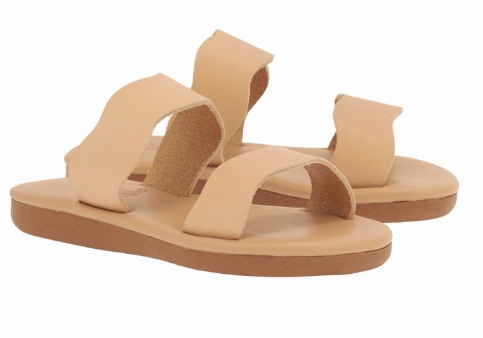 Beige Ancient Greek Sandals Little Kastos Soft Kids' Slide Sandals | UAY886TV