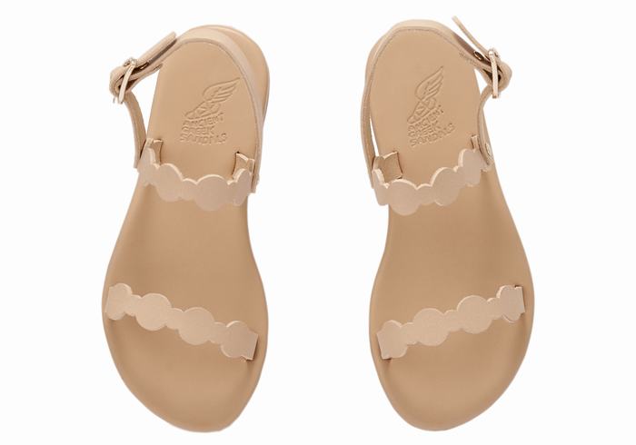 Beige Ancient Greek Sandals Little Orion Soft Kids' Flat Sandals | HDV3099ZE