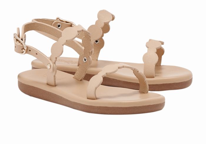 Beige Ancient Greek Sandals Little Orion Soft Kids' Flat Sandals | HDV3099ZE