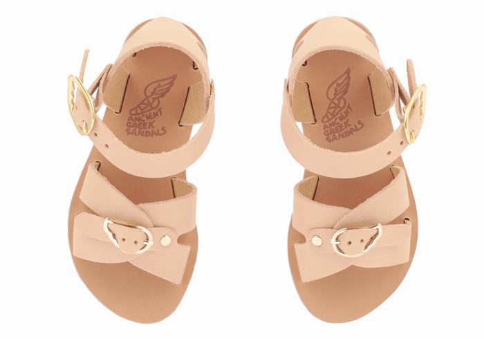 Beige Ancient Greek Sandals Little Vasso Soft Kids' Casual Sandals | ERM9027YX