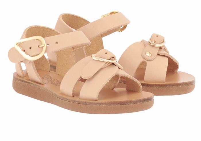 Beige Ancient Greek Sandals Little Vasso Soft Kids' Casual Sandals | ERM9027YX