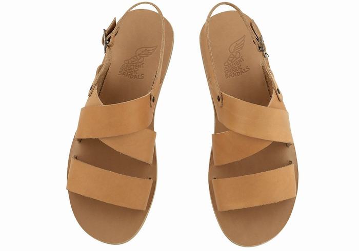 Beige Ancient Greek Sandals Miltos Men Casual Sandals | VKY2369VS