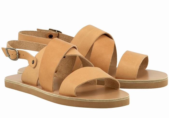 Beige Ancient Greek Sandals Miltos Men Casual Sandals | VKY2369VS