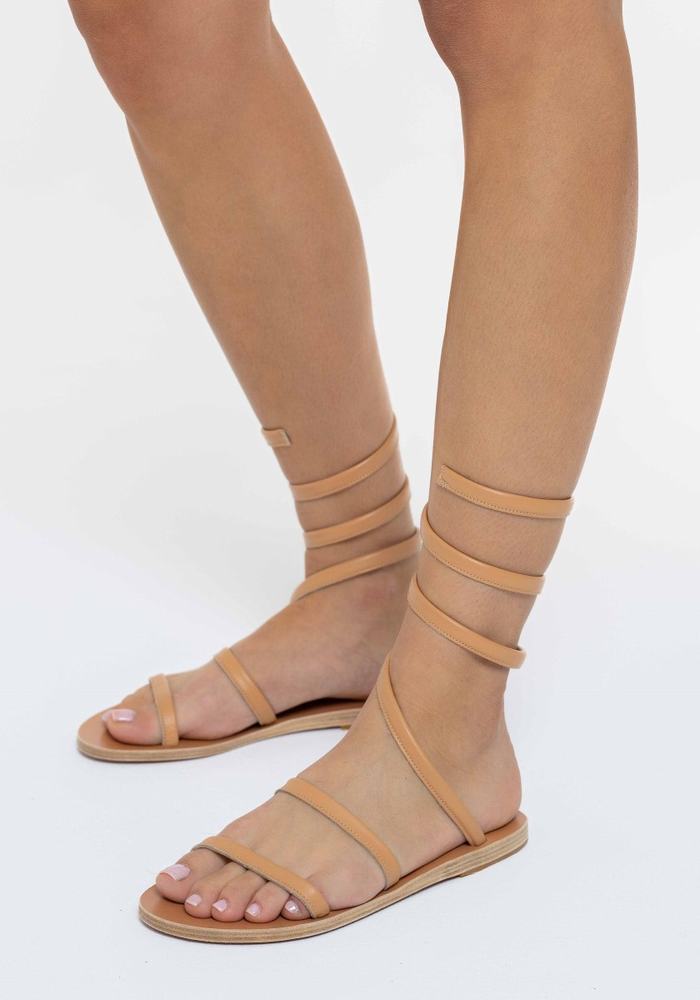 Beige Ancient Greek Sandals Ofis Leather Women Gladiator Sandals | BZX608XQ