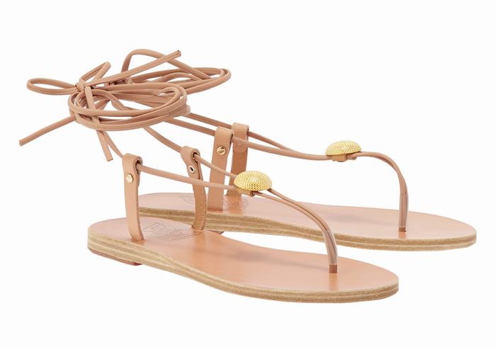 Beige Ancient Greek Sandals Persephone Women Gladiator Sandals | UZN2656PH